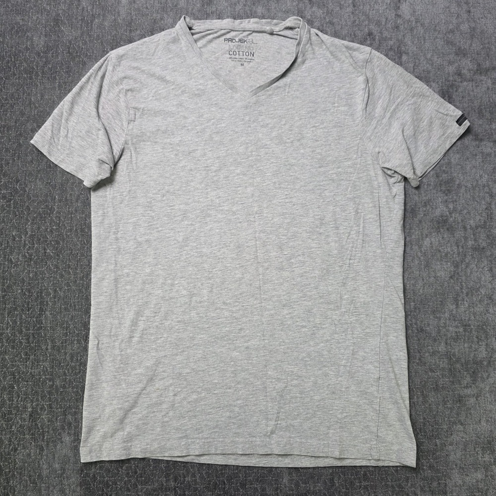 Projek Raw T Shirt Mens Medium Gray Stretch V Neck Pullover Short Sleeve Soft M